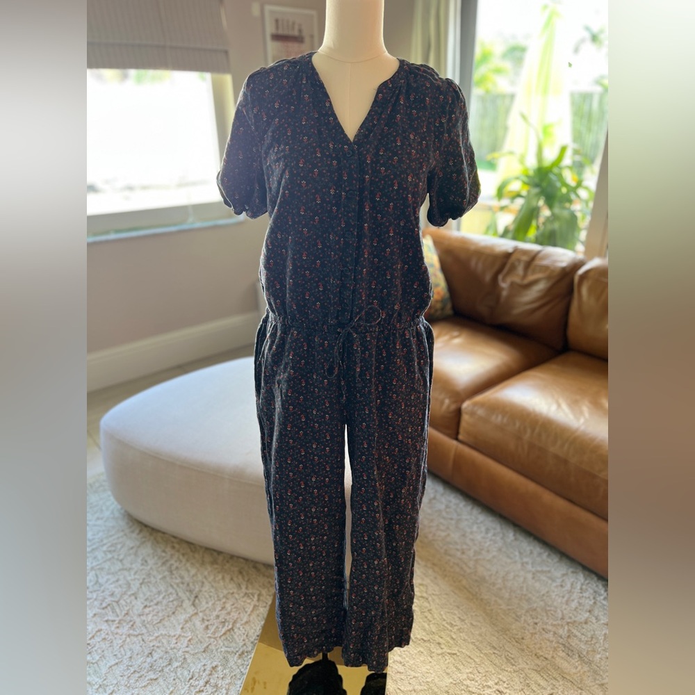 Goodthreads Navy Floral Jumpsuit